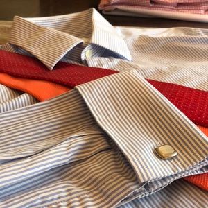 Charles Tyrwhitt slim fit blue bengal stripe shirt